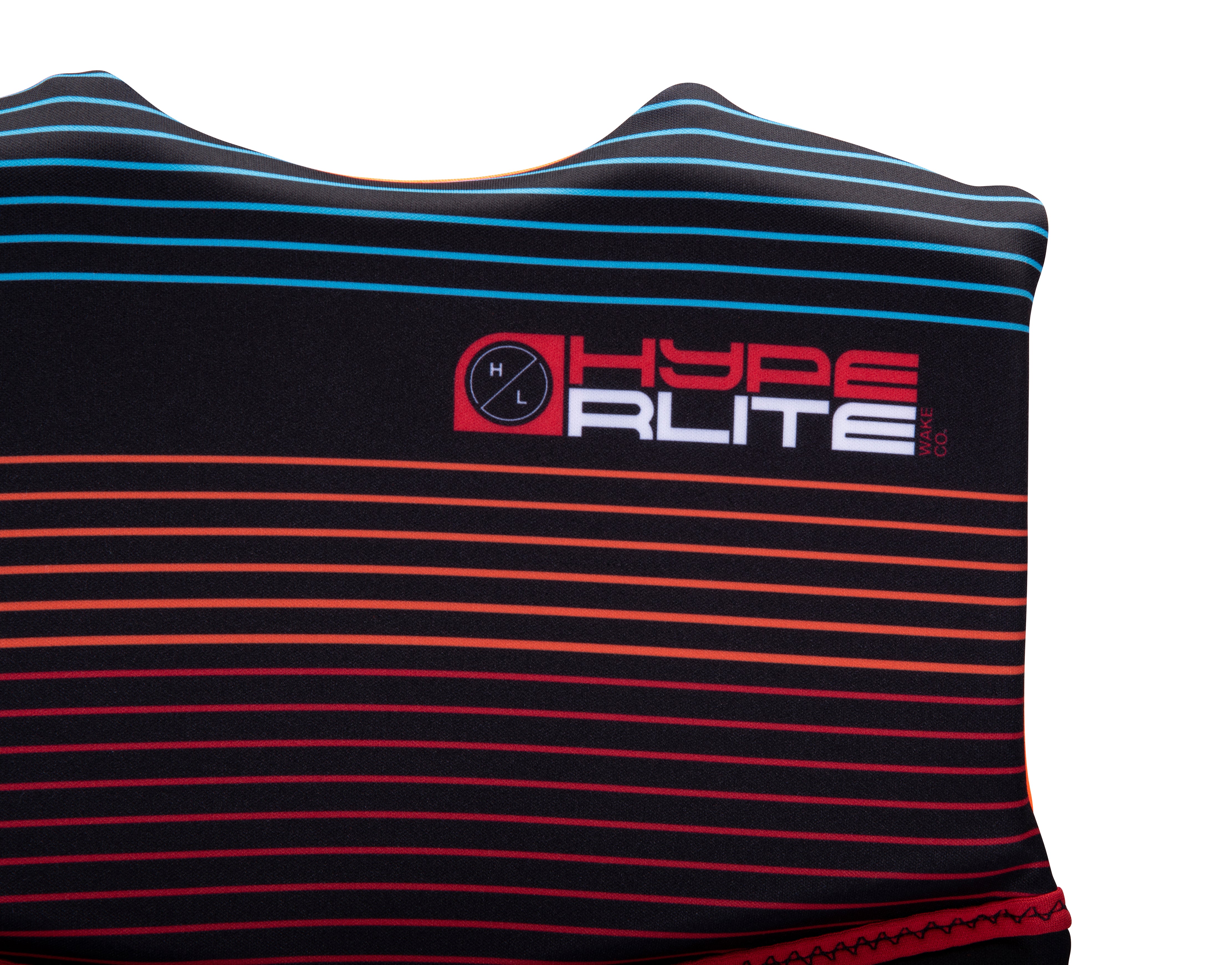 Hyperlite - Junior's Indy CGA Vest 2024 is black with red and blue stripes.
