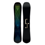 Lib Tech Cygnus BM Snowboard 2025 - A snowboard with a green and blue gradient pattern on its top surface.