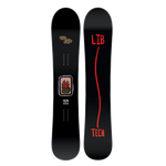 Lib Tech Lib Rig Snowboard 2025 - A black snowboard with a brown and red graphic of a mug on it.