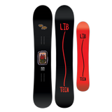 Lib Tech Lib Rig Snowboard - A black snowboard with a small, brown and red flame graphic in the center.