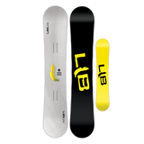 Lib Tech Skate Banana Snowboard 2025 - A snowboard with a banana-shaped graphic on its top surface.
