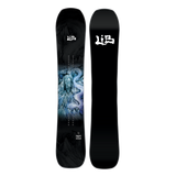 Lib Tech Skunk Ape Snowboard 2025 - Black snowboard with a blue and white abstract design on top of it.