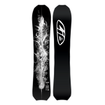 Lib Tech Orca Snowboard 2025 - A black snowboard with a white abstract design on top of it.
