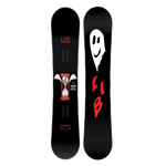 Lib Tech Women's Two Time Snowboard 2025 - Black snowboard with white hourglass logo and red outline.