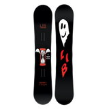 Lib Tech Women's Two Time Snowboard 2025 - Black snowboard with white hourglass logo and red outline.