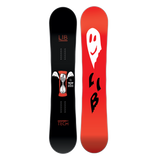 Lib Tech Women's Two Time Snowboard 2025 - A black snowboard with a white hourglass logo and red accents.