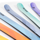 Faction Dancer 2 Ski 2026 - A blue ski with a wavy pattern and black lettering on top.