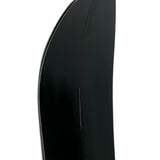 Rome Mechanic Snowboard 2025 - A black snowboard with a subtle wood grain texture and white accents on the bindings.