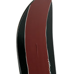 Rome Rene-Gade Snowboard 2025 - A maroon snowboard with a white stripe down the middle and black edges.