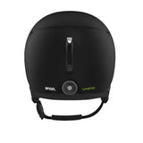 Anon Oslo Wavecel Roundfit Helmet 2025 - Matte black helmet with a small silver logo on top and a chin strap at the bottom.