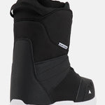 Burton Junior's Smalls BOA Snowboard Boot 2025 - Black snowboard boot with a textured pattern on the upper and white soles.