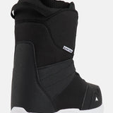 Burton Junior's Smalls BOA Snowboard Boot 2025 - Black snowboard boot with a textured pattern on the upper and white soles.