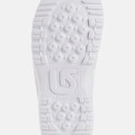 Burton Junior's Smalls Boa Snowboard Boot 2025 - White snowboard boot with a textured rubber sole and laces.