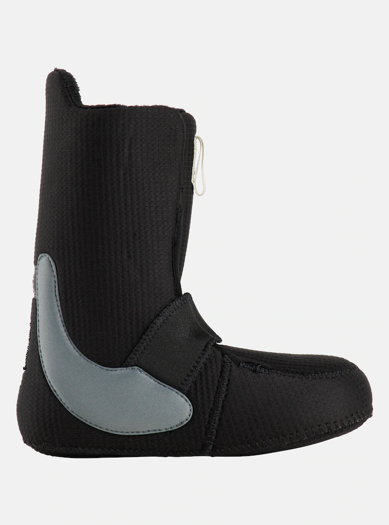 Burton Junior's Smalls Boa Snowboard Boot 2025 - Black snowboard boots with a white BOA dial on the side.
