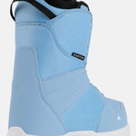 Burton Junior's Smalls Boa Snowboard Boot 2025 - A light blue snowboard boot with a black strap and white logo on the side.