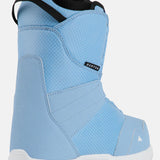 Burton Junior's Smalls Boa Snowboard Boot 2025 - A light blue snowboard boot with a black strap and white logo on the side.