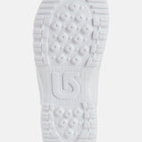 Burton Junior's Smalls Boa Snowboard Boot 2025 - White snowboard boot with a textured rubber sole and laces.