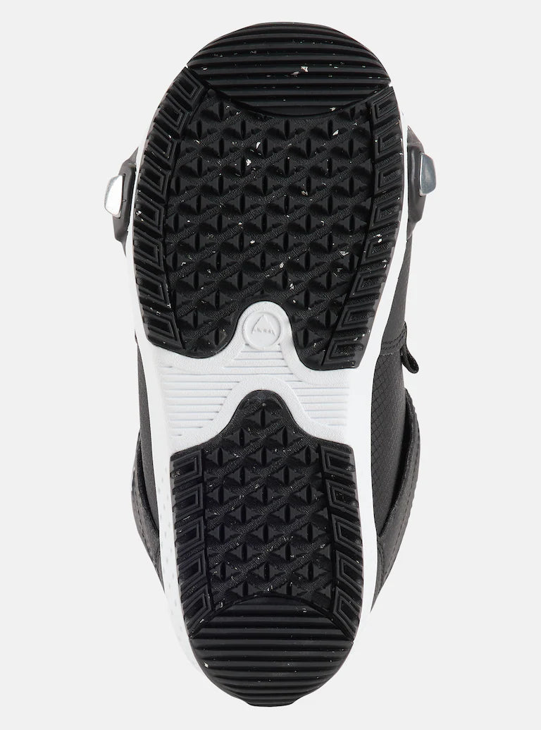 Burton Smalls Step On Snowboard Boots 2025 - A pair of black snowboard boots with silver buckles and straps.