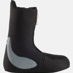 Burton Smalls Step On Snowboard Boots 2025 - A black snowboard boot with a textured pattern on the side and a gray strap across the top.