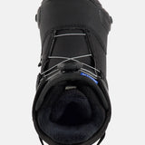 Burton Smalls Step On Snowboard Boots 2025 - Black snowboard boots with white laces and a black strap on top.