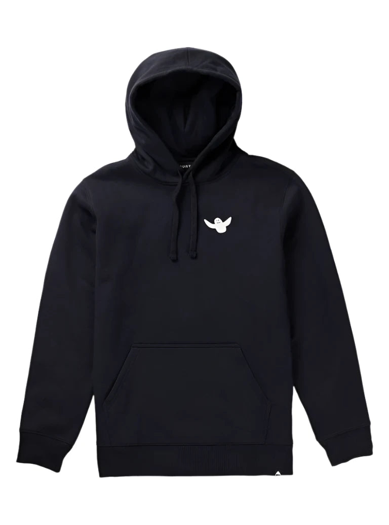 Burton Michi Albin Burtin Hoodie - A black hoodie with a small white logo on the chest featuring a bird in flight.