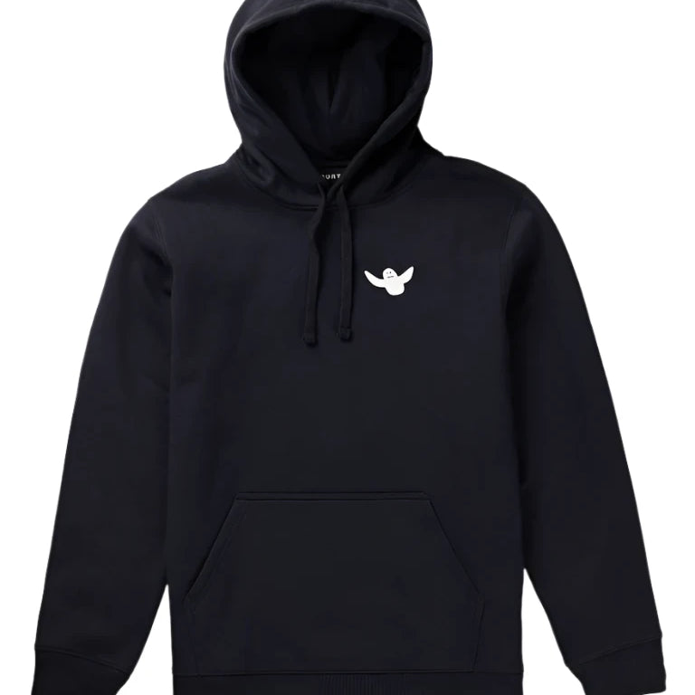 Burton Michi Albin Burtin Hoodie - A black hoodie with a small white logo on the chest featuring a bird in flight.