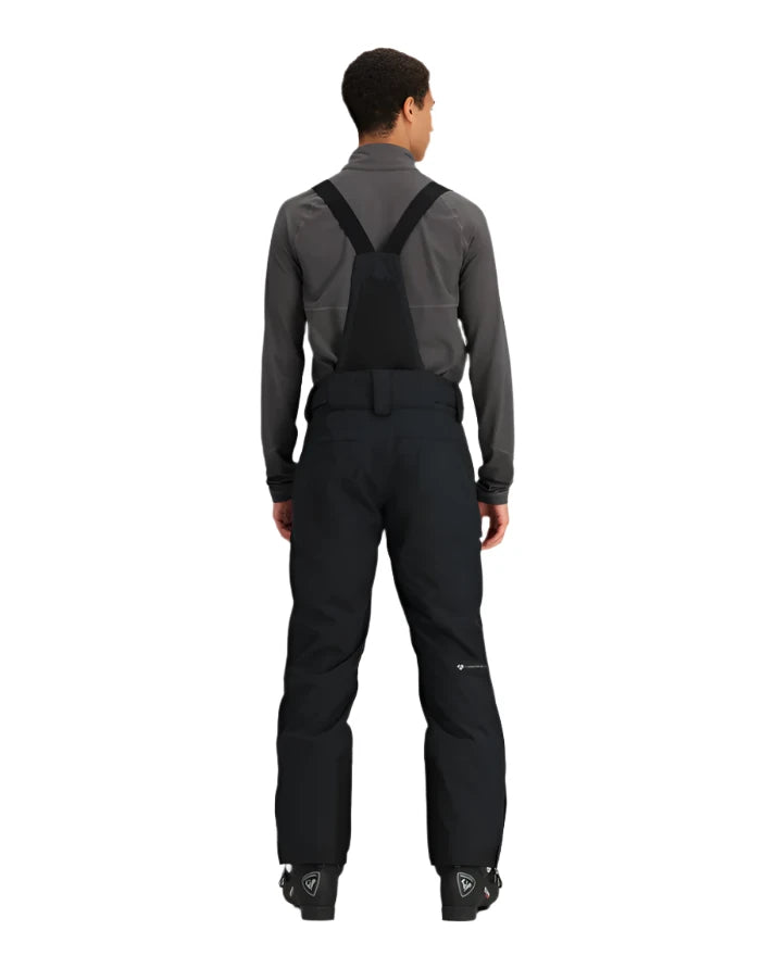 Obermeyer Force Insulated Suspender Pant - Black insulated snow pants with adjustable suspenders and zippered leg pockets.
