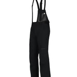 Obermeyer Force Insulated Suspender Pant 2025 - Black insulated snow pants with adjustable suspenders and a zippered pocket on the right thigh.