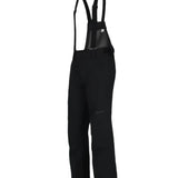 Obermeyer Force Insulated Suspender Pant 2025 - Black insulated snow pants with adjustable suspenders and a zippered pocket on the right thigh.