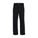 Obermeyer Foraker Shell Pant 2025 - Black snow pants with a subtle white logo on the left thigh and two zippered pockets on the front.