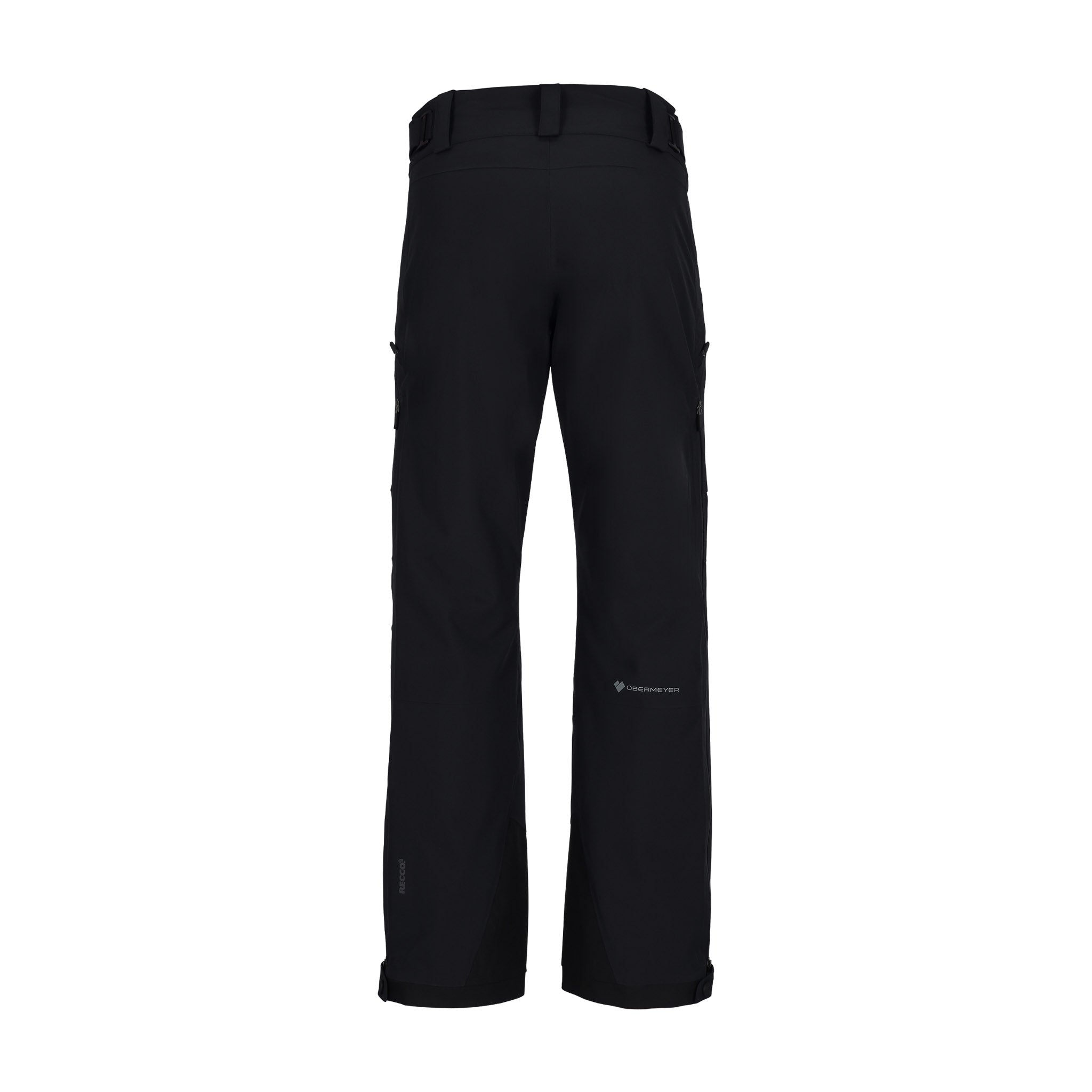 Obermeyer Foraker Shell Pant 2025 - Black snow pants with zippered pockets and adjustable cuffs.