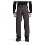Obermeyer Foraker Shell Pant 2025 - A pair of dark gray snow pants with a subtle pattern and zippered pockets.