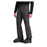 Obermeyer Foraker Shell Pant 2025 - Black snow pants with diagonal zippered pockets on each thigh and a black belt loop at the waist.