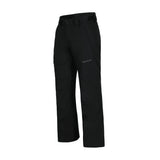 Obermeyer Orion Insulated Pant 2025 - Black insulated ski pants with a zippered pocket on the right thigh and two black buttons at the waistband.