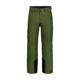 Obermeyer Orion Insulated Pant 2025 - Olive green insulated ski pants with a black waistband and two zippered pockets on each side.