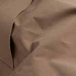 Men's mushroom shell bib pants close-up of curved stitched panel details