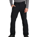 Obermeyer Alpinist Stretch Pant 2025 - Black snow pants with zippered pockets and adjustable waistband.