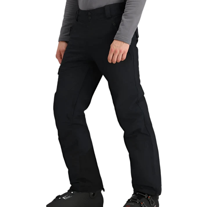 Obermeyer Alpinist Stretch Pant 2025 - Black snow pants with zippered pockets and stretchy material.