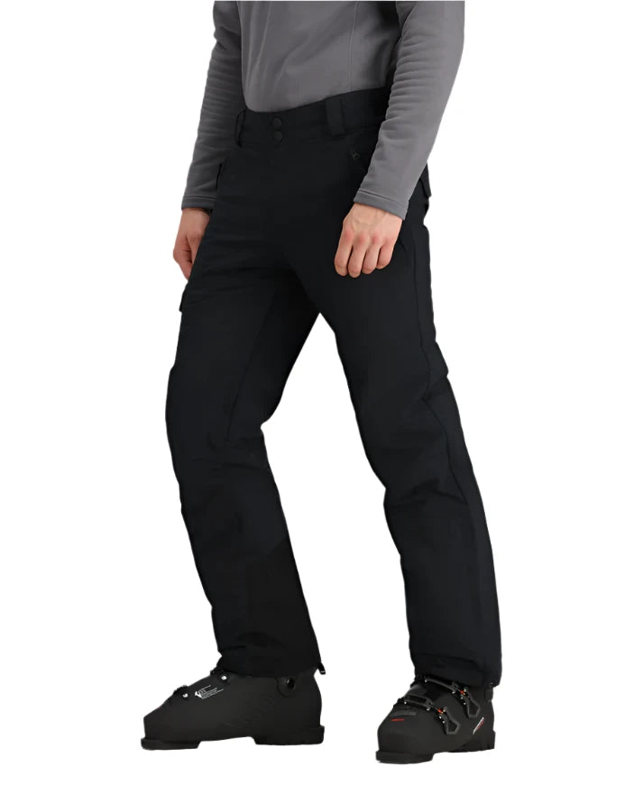 Obermeyer Alpinist Stretch Pant 2025 - Black snow pants with zippered pockets and stretchy material.