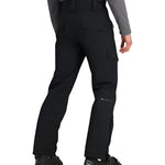 Obermeyer Alpinist Stretch Pant 2025 - Black pants with a subtle white logo on the left thigh and two zippered pockets on the back.