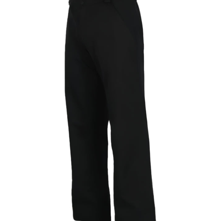Obermeyer Keystone Shell Pant Short 2025 - Black pants with a slight flare at the bottom and belt loops on the waistband.