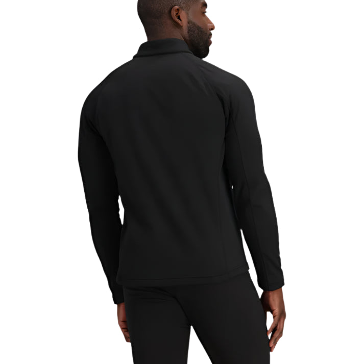 Obermeyer UltraGear 1/4 Zip Top 2025 - A black quarter-zip pullover with a high collar and zippered chest pocket.