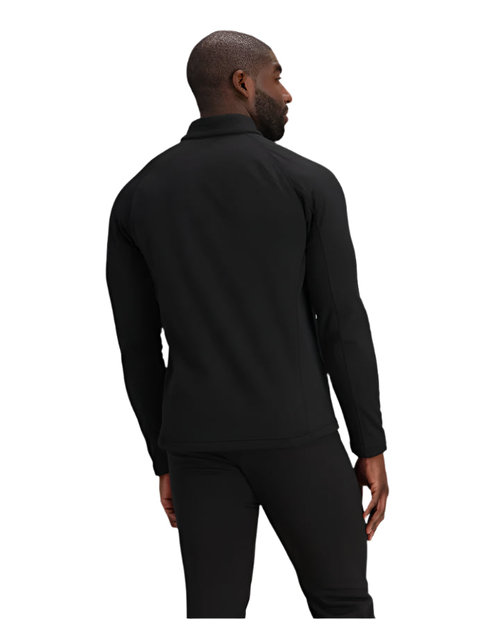 Obermeyer UltraGear 1/4 Zip Top 2025 - A black quarter-zip pullover with a high collar and zippered chest pocket.