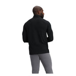 Obermeyer Flex 1/4 Zip T Neck 2025 - A black quarter-zip sweater with a high collar and zippered front, worn by a model from behind.