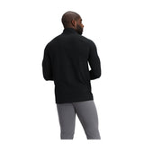 Obermeyer Flex 1/4 Zip T Neck 2025 - A black quarter-zip sweater with a high collar and zippered front, worn by a model from behind.