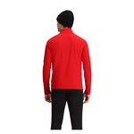 Obermeyer Flex 1/4 Zip T Neck 2025 - A red zip-up sweater with a high collar and long sleeves.