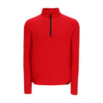 Obermeyer Flex 1/4 Zip T Neck 2025 - A red zippered pullover with a high collar and long sleeves.