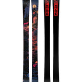 Moment Countach 104 Skis 2025 - Black skis with a graphic of a cabin in the woods at night, featuring a full moon and bare trees.