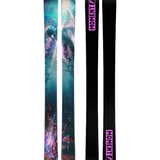 Moment Wildcat Skis 2025 - A pair of skis with a blue-green gradient background and an octopus design on the left ski, featuring purple tentacles and white spots.