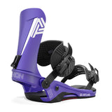 Union Atlas Binding - 2025 binding with purple baseplate and black straps.